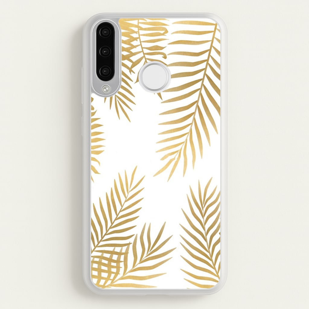 Gold Palm Leaf Pattern  -  Phone Case for Huawei P30 Lite
