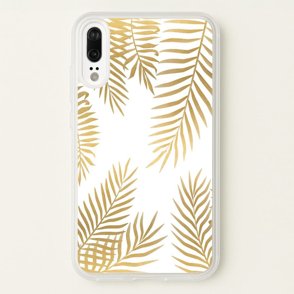 Gold Palm Leaf Pattern  -  Phone Case for Huawei P20