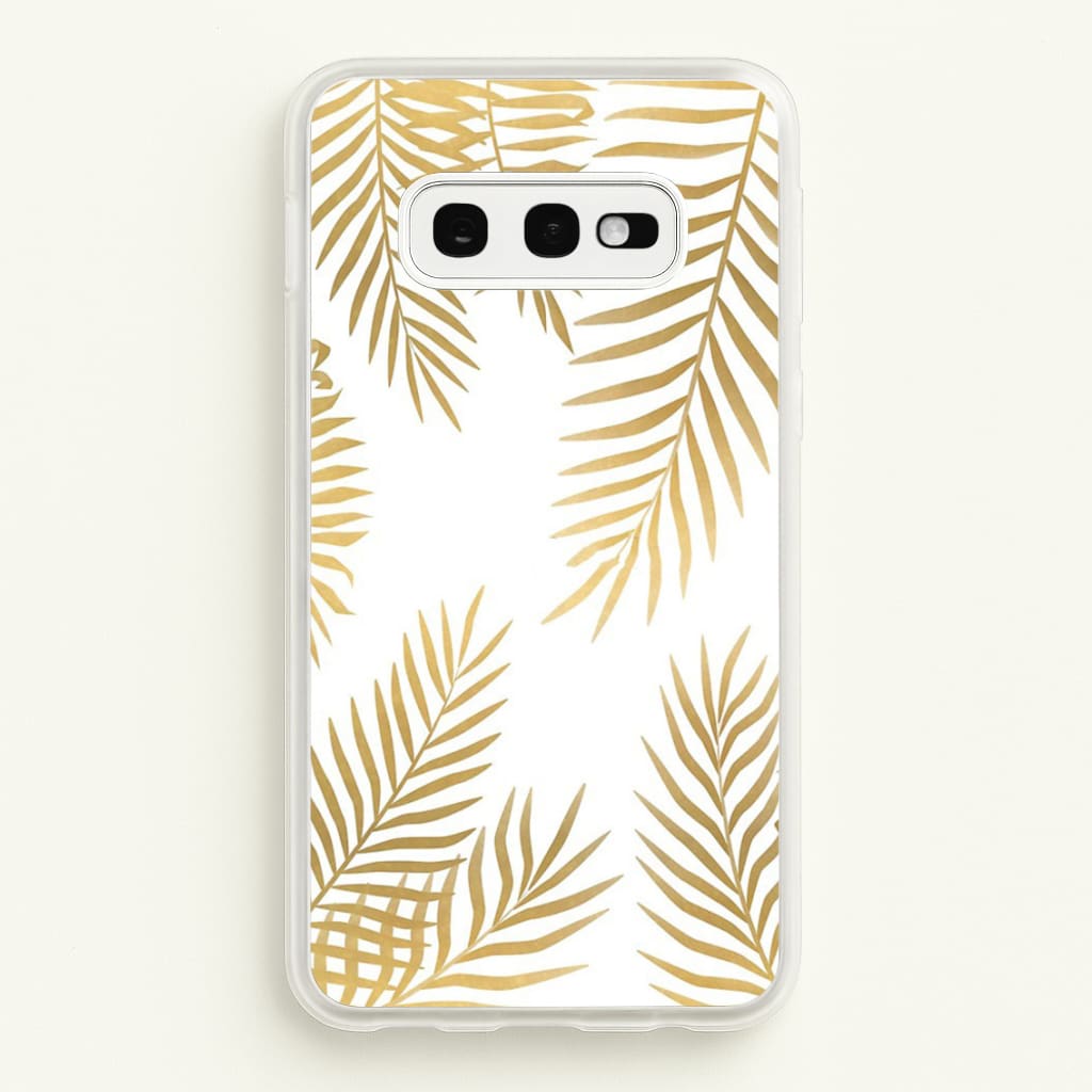 Gold Palm Leaf Pattern  -  Phone Case for Galaxy S10e