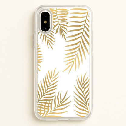 Gold Palm Leaf Pattern  -  Phone Case for iPhone X / XS