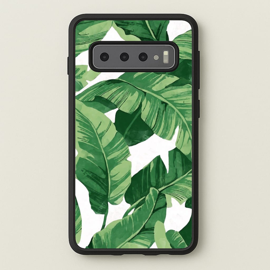 Tropical Banana Leaf Pattern  -  Phone Case for Galaxy S10 Plus