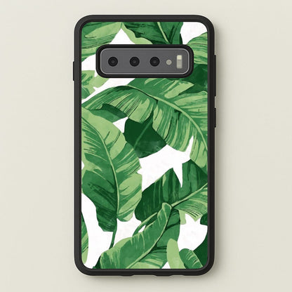 Tropical Banana Leaf Pattern  -  Phone Case for Galaxy S10 Plus
