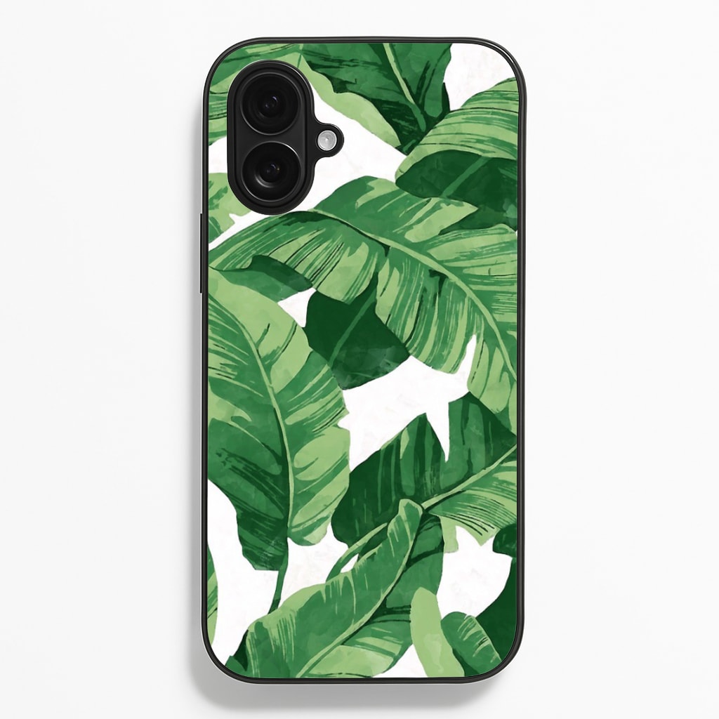 Tropical Banana Leaf Pattern  -  Phone Case for iPhone 16 Plus