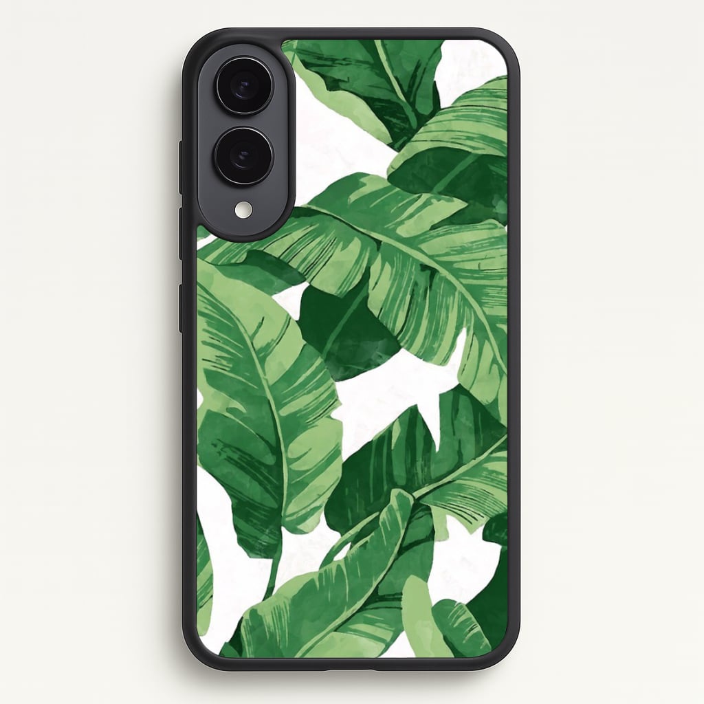 Tropical Banana Leaf Pattern  -  Phone Case for Galaxy S25 Edge