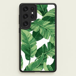 Tropical Banana Leaf Pattern  -  Phone Case for Galaxy S22 Ultra