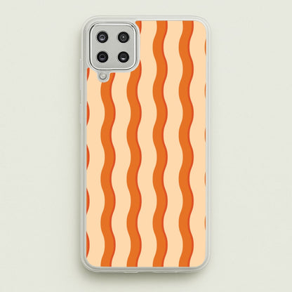 Orange Wavy Stripes Pattern  - Patterns Phone Case for Galaxy A12