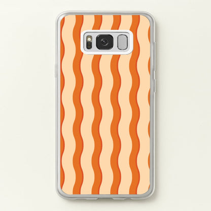 Orange Wavy Stripes Pattern  - Patterns Phone Case for Galaxy S8