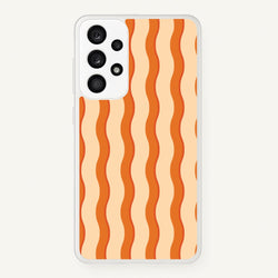 Orange Wavy Stripes Pattern  - Patterns Phone Case for Galaxy A53