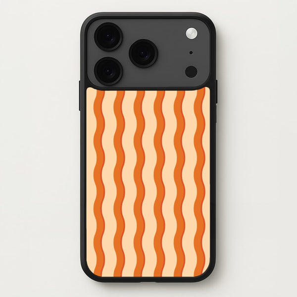 Orange Wavy Stripes Pattern Phone Case for iPhone 17 Pro