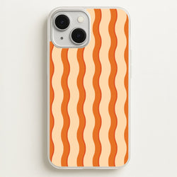 Orange Wavy Stripes Pattern  - Patterns Phone Case for iPhone 13 Mini