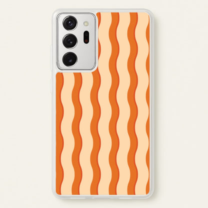 Orange Wavy Stripes Pattern  - Patterns Phone Case for Galaxy Note 20 Ultra