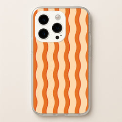 Orange Wavy Stripes Pattern  - Patterns Phone Case for iPhone 14 Pro