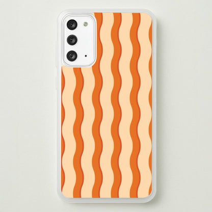 Orange Wavy Stripes Pattern  - Patterns Phone Case for Galaxy Note 20