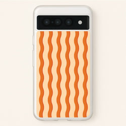 Orange Wavy Stripes Pattern  - Patterns Phone Case for Google Pixel 7 Pro