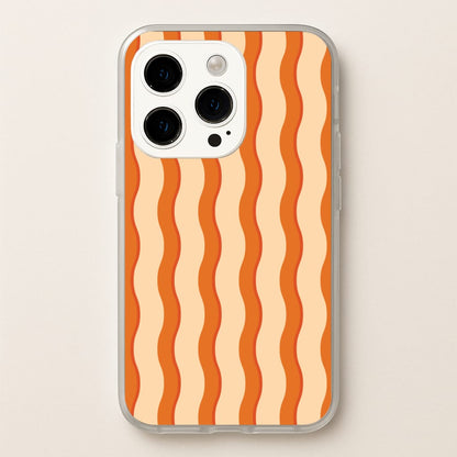 Orange Wavy Stripes Pattern  - Patterns Phone Case for iPhone 15 Pro