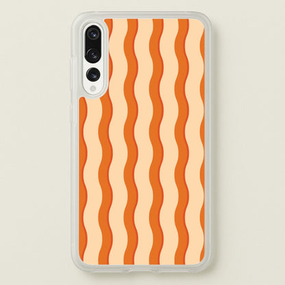 Orange Wavy Stripes Pattern  - Patterns Phone Case for Huawei P20 Pro