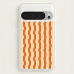 Orange Wavy Stripes Pattern  - Patterns Phone Case for Google Pixel 9 Pro XL