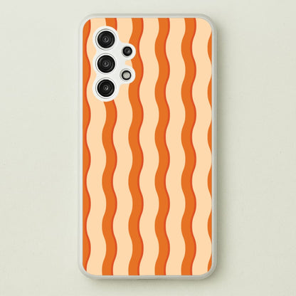 Orange Wavy Stripes Pattern  - Patterns Phone Case for Galaxy A13