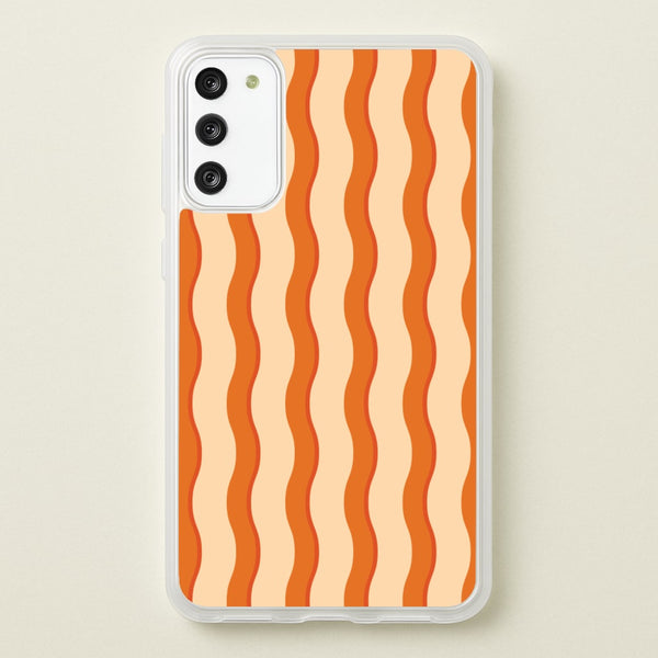Orange Wavy Stripes Pattern  - Patterns Phone Case for Galaxy S20FE
