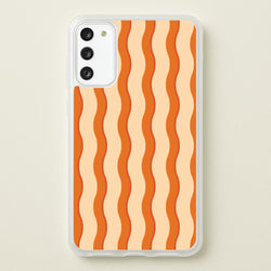 Orange Wavy Stripes Pattern  - Patterns Phone Case for Galaxy S20