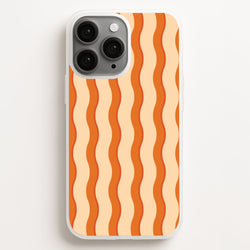 Orange Wavy Stripes Pattern  - Patterns Phone Case for iPhone 11 Pro