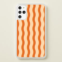 Orange Wavy Stripes Pattern  - Patterns Phone Case for Galaxy S20 Plus