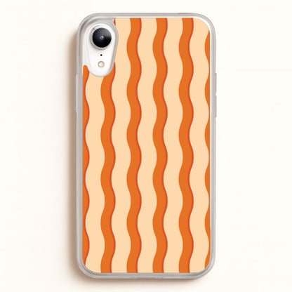 Orange Wavy Stripes Pattern  - Patterns Phone Case for iPhone XR