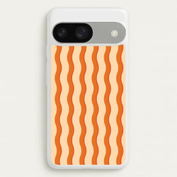 Orange Wavy Stripes Pattern  - Patterns Phone Case for Google Pixel 9 / 9 Pro