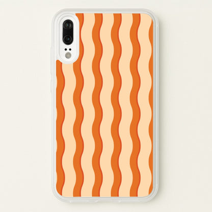 Orange Wavy Stripes Pattern  - Patterns Phone Case for Huawei P20