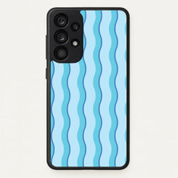 Blue Wavy Stripes Pattern  - Patterns Phone Case for Galaxy A33