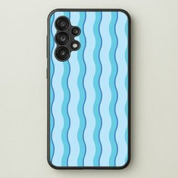 Blue Wavy Stripes Pattern  - Patterns Phone Case for Galaxy A13