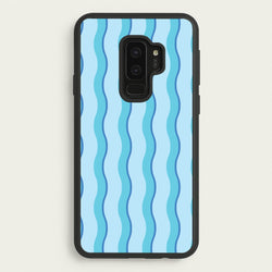 Blue Wavy Stripes Pattern  - Patterns Phone Case for Galaxy S9 Plus