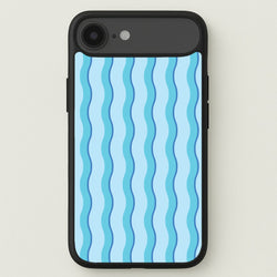 Blue Wavy Stripes Pattern Phone Case for iPhone 17 Air