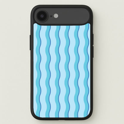 Blue Wavy Stripes Pattern Phone Case for iPhone 17 Air