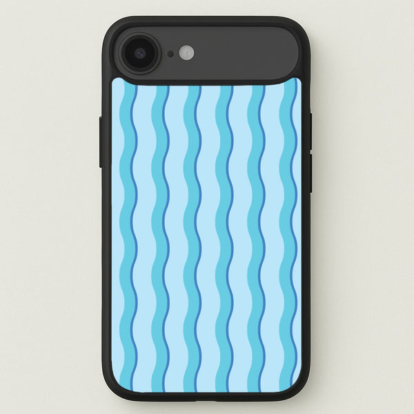Blue Wavy Stripes Pattern Phone Case for iPhone 17 Air