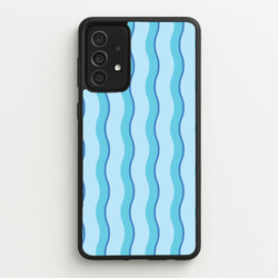 Blue Wavy Stripes Pattern  - Patterns Phone Case for Galaxy A52 / A52s