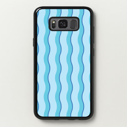 Blue Wavy Stripes Pattern  - Patterns Phone Case for Galaxy S8 Plus