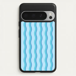 Blue Wavy Stripes Pattern  - Patterns Phone Case for Google Pixel 9 Pro XL