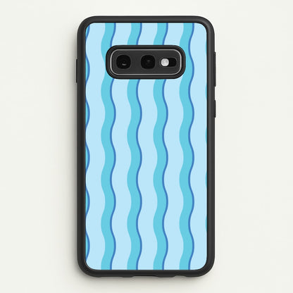Blue Wavy Stripes Pattern  - Patterns Phone Case for Galaxy S10e