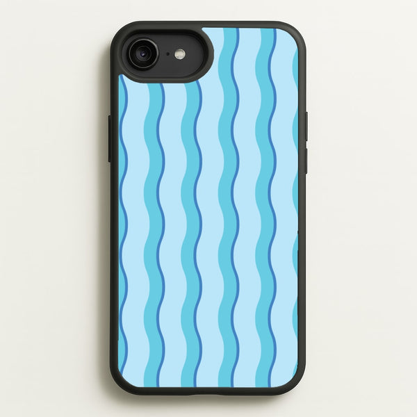 Blue Wavy Stripes Pattern  - Patterns Phone Case for iPhone 6 Plus / 7 Plus / 8 Plus