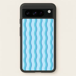 Blue Wavy Stripes Pattern  - Patterns Phone Case for Google Pixel 8 Pro