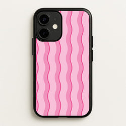 Pink Wavy Stripes Pattern  - Patterns Phone Case for iPhone 12 / 12 Pro