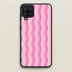 Pink Wavy Stripes Pattern  - Patterns Phone Case for Galaxy A12