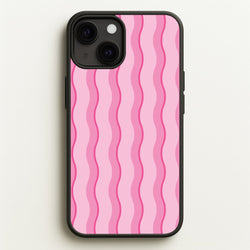 Pink Wavy Stripes Pattern  - Patterns Phone Case for iPhone 13 Mini