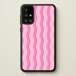 Pink Wavy Stripes Pattern  - Patterns Phone Case for Galaxy A71