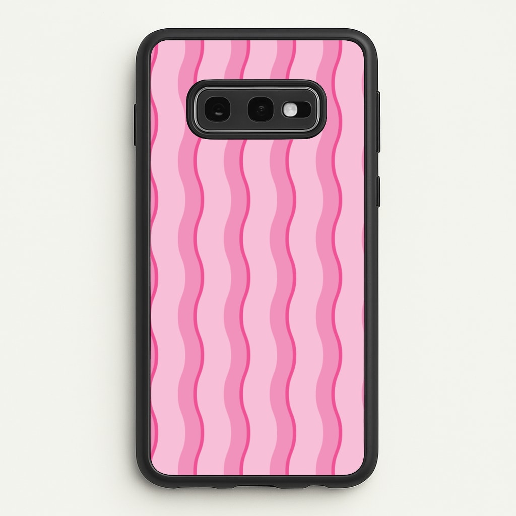 Pink Wavy Stripes Pattern  - Patterns Phone Case for Galaxy S10e