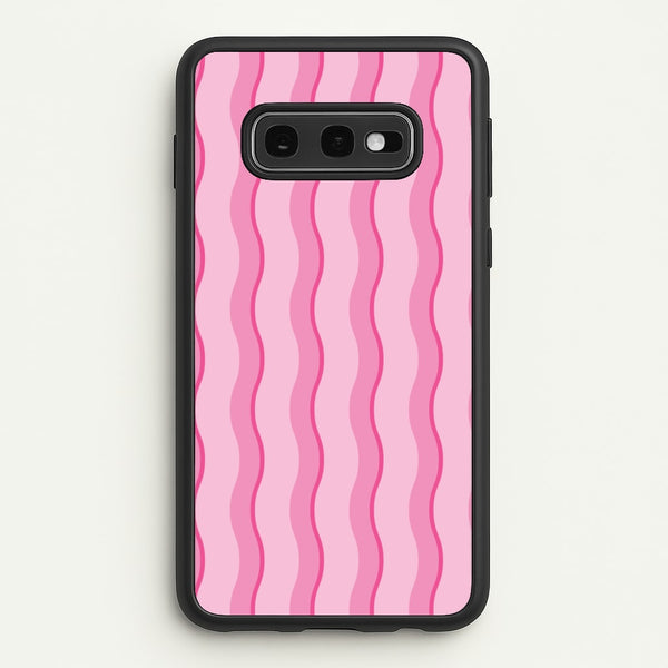Pink Wavy Stripes Pattern  - Patterns Phone Case for Galaxy S10e