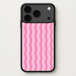 Pink Wavy Stripes Pattern Phone Case for iPhone 17 Pro Max