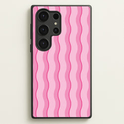 Pink Wavy Stripes Pattern  - Patterns Phone Case for Galaxy S25 Ultra
