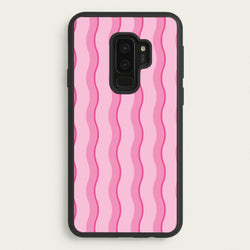 Pink Wavy Stripes Pattern  - Patterns Phone Case for Galaxy S9 Plus